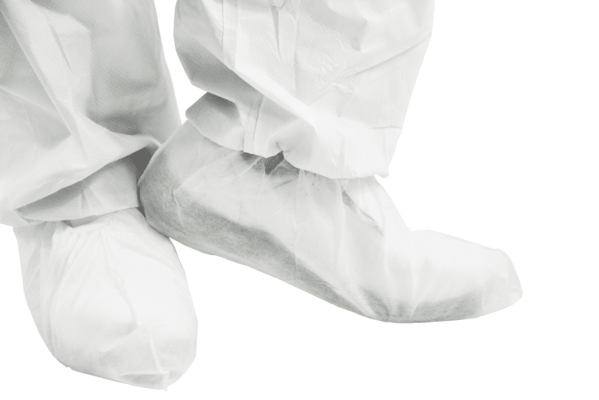 Couvre-chaussure en polypropylène blanc - avec semelle